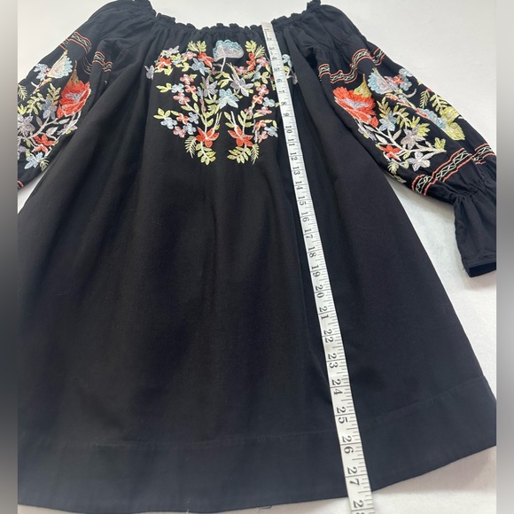 Free People Black Boho Tunic with Embroidered Trim - Picture 7 of 8